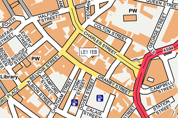 LE1 1EB map - OS OpenMap – Local (Ordnance Survey)