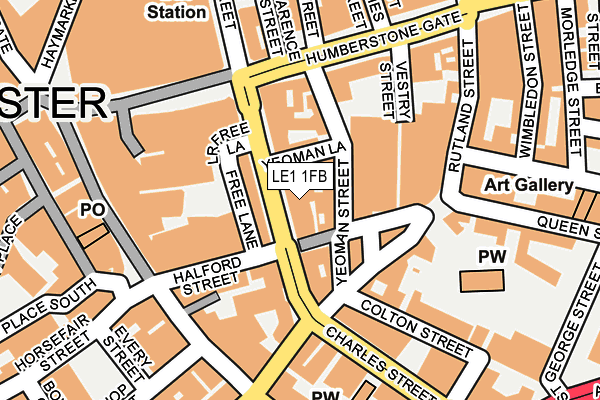 Map of LEICESTER FASHION DISTRICT C.I.C. at local scale