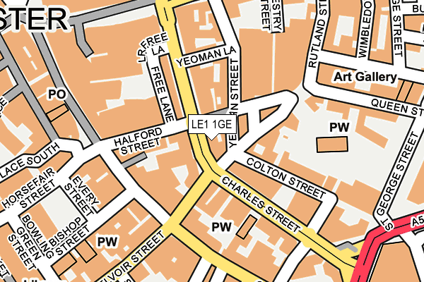 LE1 1GE map - OS OpenMap – Local (Ordnance Survey)