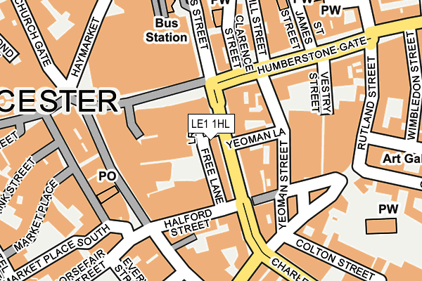 LE1 1HL map - OS OpenMap – Local (Ordnance Survey)