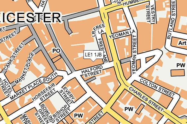 LE1 1JB map - OS OpenMap – Local (Ordnance Survey)