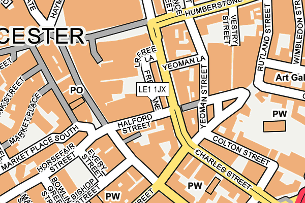 LE1 1JX map - OS OpenMap – Local (Ordnance Survey)