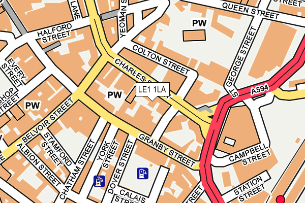 LE1 1LA map - OS OpenMap – Local (Ordnance Survey)