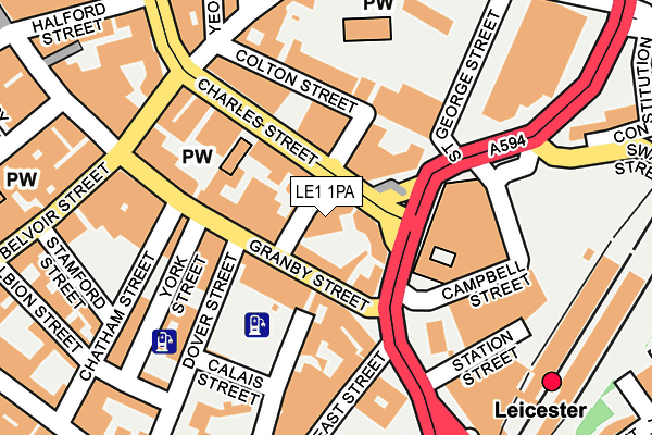 LE1 1PA map - OS OpenMap – Local (Ordnance Survey)
