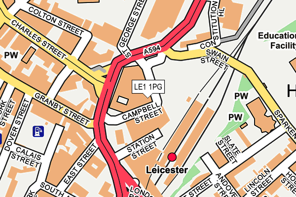 LE1 1PG map - OS OpenMap – Local (Ordnance Survey)