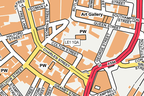 LE1 1QA map - OS OpenMap – Local (Ordnance Survey)