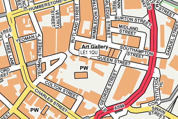 LE1 1QU map - OS OpenMap – Local (Ordnance Survey)