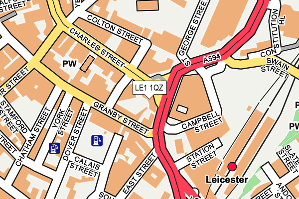 LE1 1QZ map - OS OpenMap – Local (Ordnance Survey)
