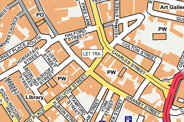 LE1 1RA map - OS OpenMap – Local (Ordnance Survey)