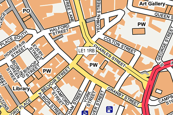 LE1 1RB map - OS OpenMap – Local (Ordnance Survey)