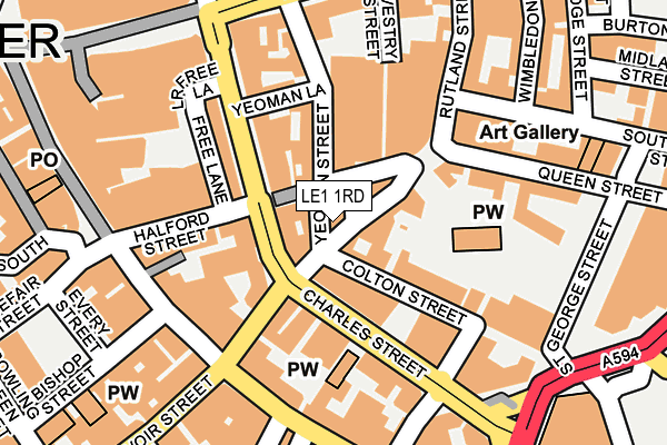 LE1 1RD map - OS OpenMap – Local (Ordnance Survey)