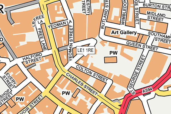LE1 1RE map - OS OpenMap – Local (Ordnance Survey)