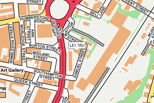 LE1 1RU map - OS OpenMap – Local (Ordnance Survey)