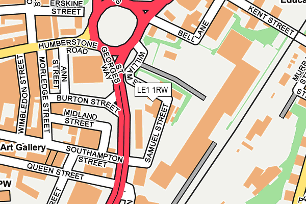 LE1 1RW map - OS OpenMap – Local (Ordnance Survey)