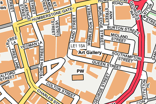 LE1 1SA map - OS OpenMap – Local (Ordnance Survey)