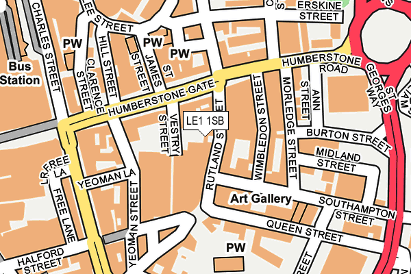 LE1 1SB map - OS OpenMap – Local (Ordnance Survey)