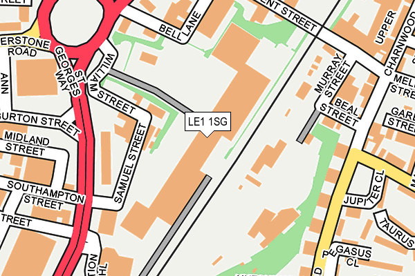LE1 1SG map - OS OpenMap – Local (Ordnance Survey)