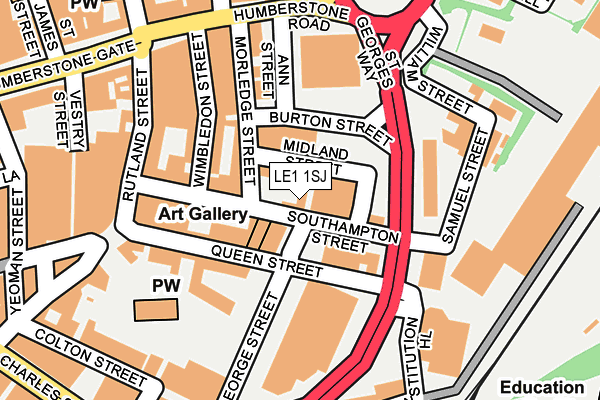 LE1 1SJ map - OS OpenMap – Local (Ordnance Survey)