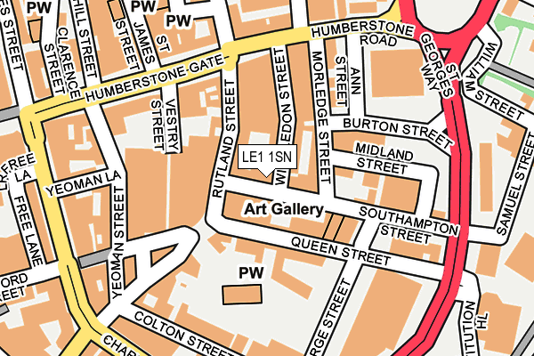 LE1 1SN map - OS OpenMap – Local (Ordnance Survey)