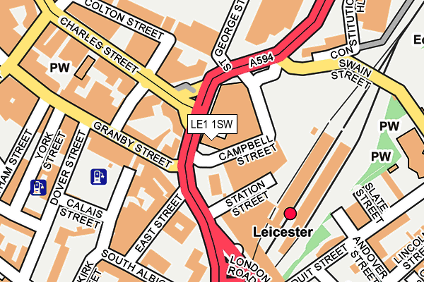 LE1 1SW map - OS OpenMap – Local (Ordnance Survey)