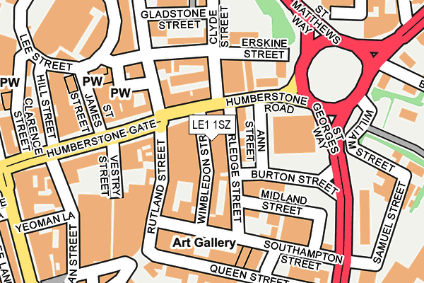 LE1 1SZ map - OS OpenMap – Local (Ordnance Survey)