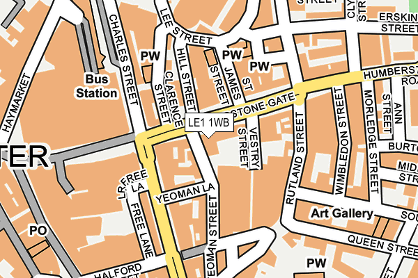LE1 1WB map - OS OpenMap – Local (Ordnance Survey)