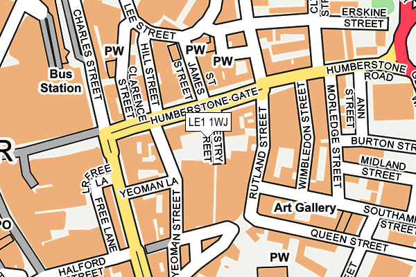 LE1 1WJ map - OS OpenMap – Local (Ordnance Survey)