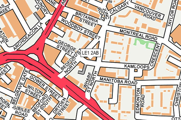 LE1 2AB map - OS OpenMap – Local (Ordnance Survey)