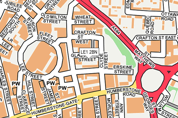 LE1 2BN map - OS OpenMap – Local (Ordnance Survey)