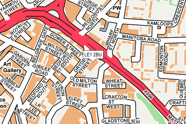 LE1 2BU map - OS OpenMap – Local (Ordnance Survey)