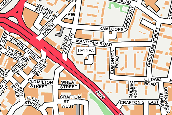 LE1 2EA map - OS OpenMap – Local (Ordnance Survey)