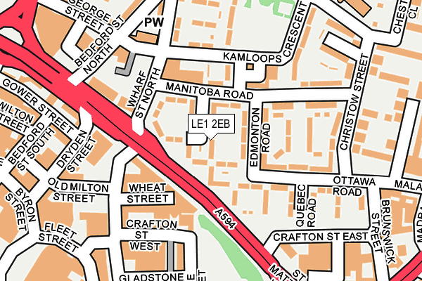 LE1 2EB map - OS OpenMap – Local (Ordnance Survey)