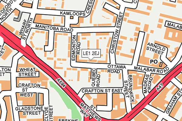 LE1 2EJ map - OS OpenMap – Local (Ordnance Survey)