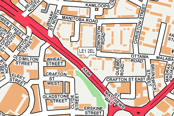 LE1 2EL map - OS OpenMap – Local (Ordnance Survey)