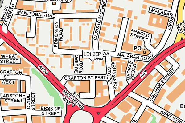 LE1 2EP map - OS OpenMap – Local (Ordnance Survey)