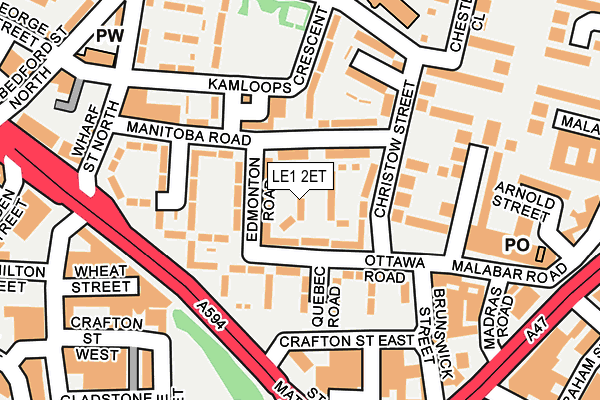 LE1 2ET map - OS OpenMap – Local (Ordnance Survey)