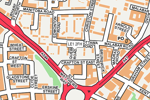 LE1 2FH map - OS OpenMap – Local (Ordnance Survey)