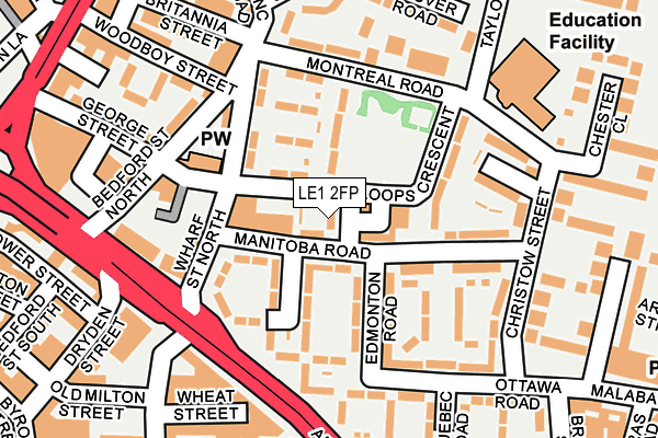 LE1 2FP map - OS OpenMap – Local (Ordnance Survey)