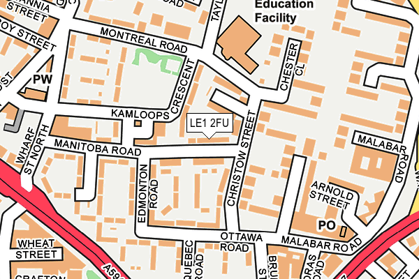 LE1 2FU map - OS OpenMap – Local (Ordnance Survey)