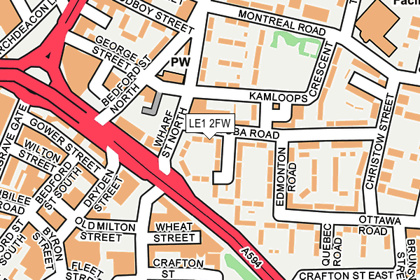 LE1 2FW map - OS OpenMap – Local (Ordnance Survey)