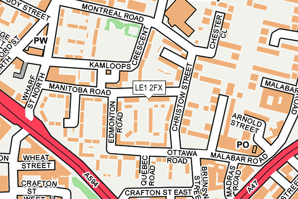 LE1 2FX map - OS OpenMap – Local (Ordnance Survey)