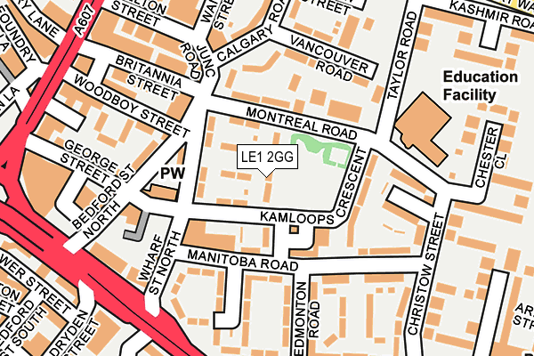 LE1 2GG map - OS OpenMap – Local (Ordnance Survey)