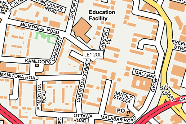 LE1 2GL map - OS OpenMap – Local (Ordnance Survey)