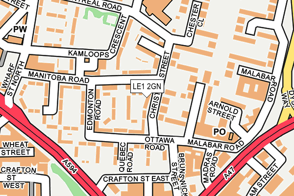 LE1 2GN map - OS OpenMap – Local (Ordnance Survey)