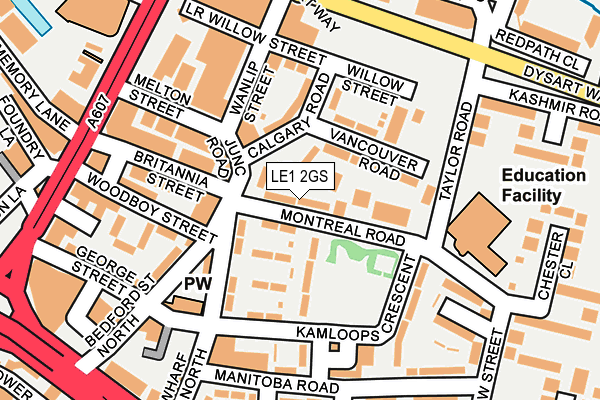 LE1 2GS map - OS OpenMap – Local (Ordnance Survey)