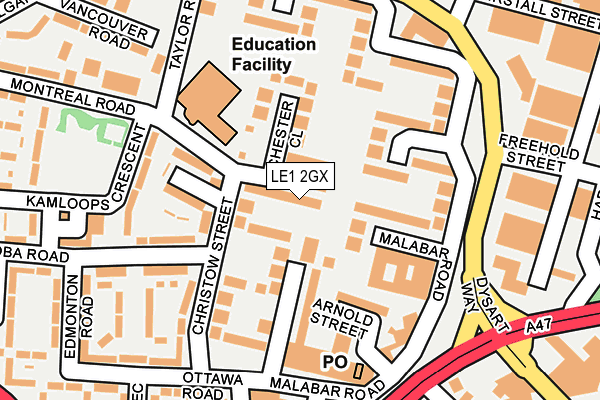 LE1 2GX map - OS OpenMap – Local (Ordnance Survey)