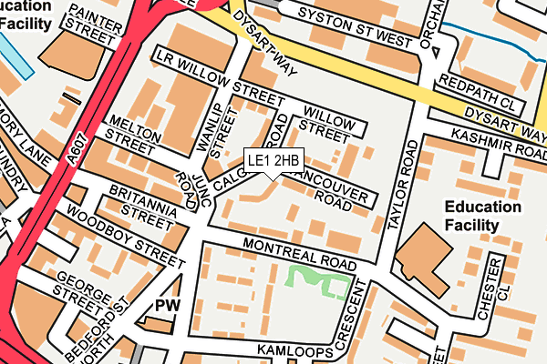 LE1 2HB map - OS OpenMap – Local (Ordnance Survey)