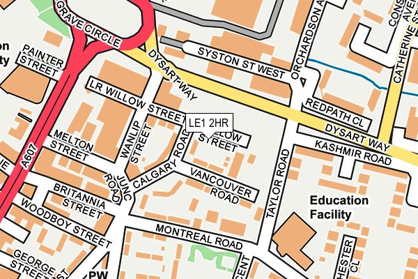 LE1 2HR map - OS OpenMap – Local (Ordnance Survey)