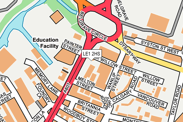 LE1 2HS map - OS OpenMap – Local (Ordnance Survey)