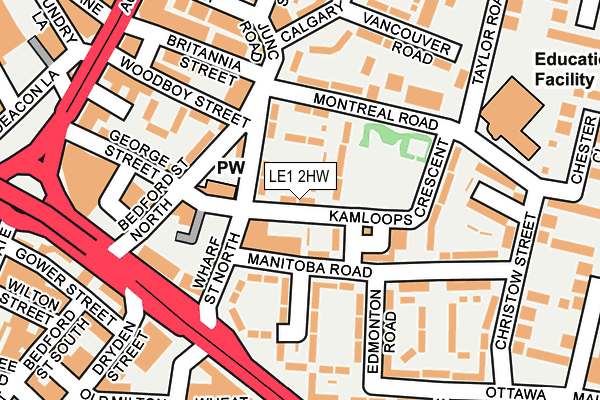 LE1 2HW map - OS OpenMap – Local (Ordnance Survey)